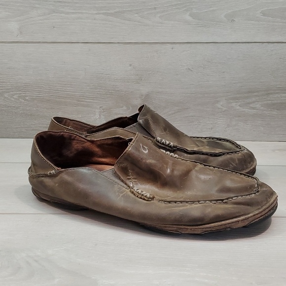 Olukai Mens Moloa Leather Loafer Slip on shoes sz 13 main image 11